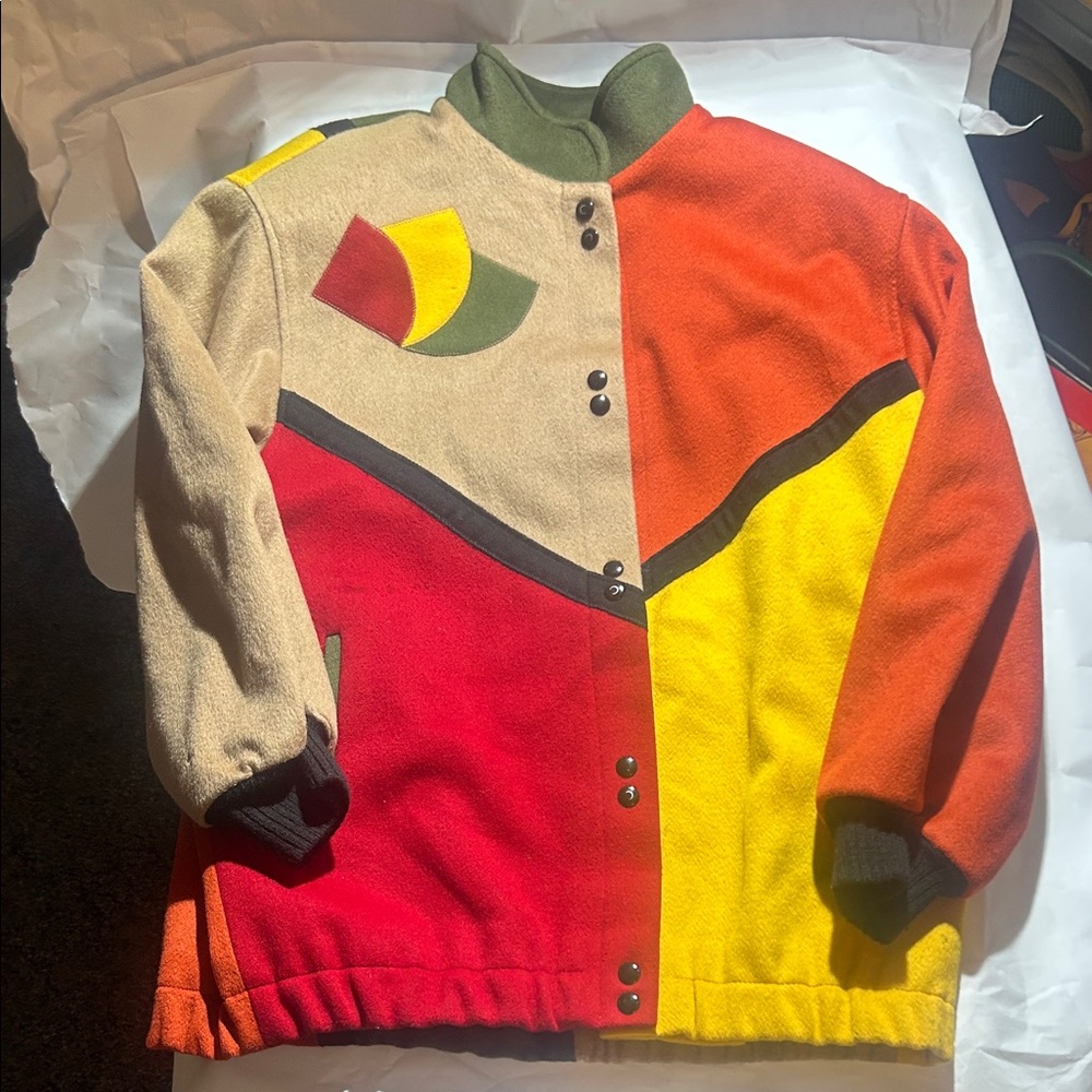 Steve Evans Colorful Wool Patchwork Jacket (No Si… - image 1